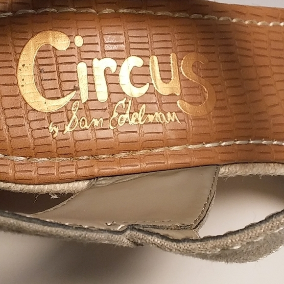 Sam Edelman Circus Gray Suede Delalah Epadrille Wedges Ankle Strap Sandals Sz 8 - Picture 4 of 12